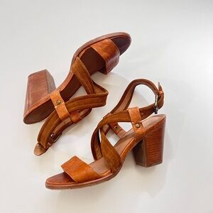 Frye leather Dani cross cross heels 9